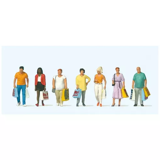 Personnages en shopping PREISER 10737 - HO 1:87