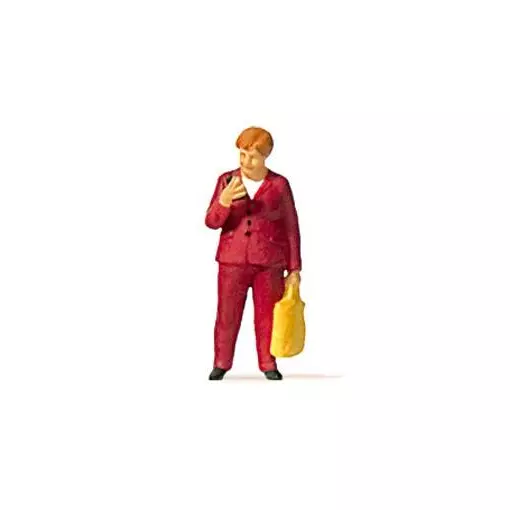 Figurine de Angela Merkel avec un sac à main PREISER 28212 - HO 1/87