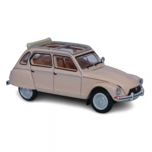 Voiture Citroën Dyane 6 - Capote Ouverte - SAI 7620 - HO 1/87ème - Beige