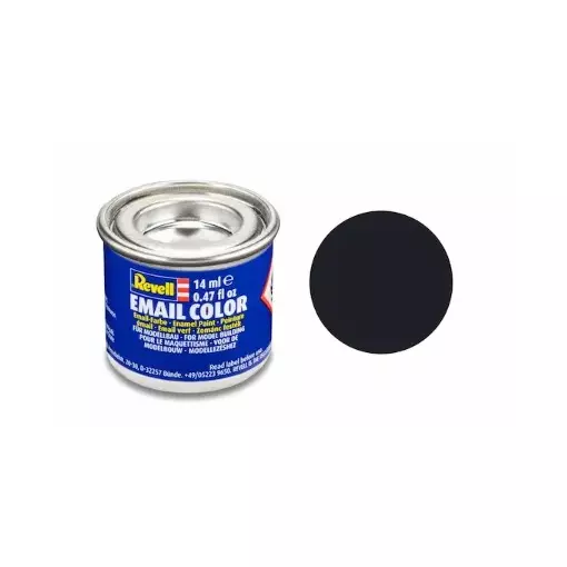 Peinture Émaillée Noir Mat RAL 9011, 14ml - Revell 32108