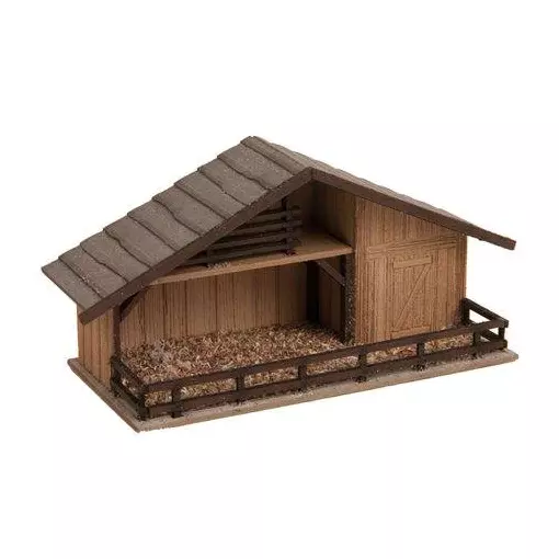 Crèche du marché de Noël & 8 figurines en bois - NOCH 14394 - HO 1/87 - 75x35x35 mm