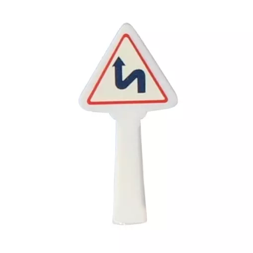 Panneau Michelin virage à gauche puis à droite - SAI 8343 - HO 1/87