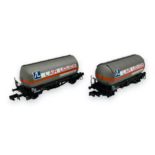 Set of 2 "L'AIR LIQUIDE" gas tank wagons - Arnold HN6526 - N 1/160 - SNCF - Ep IV/V - 2R