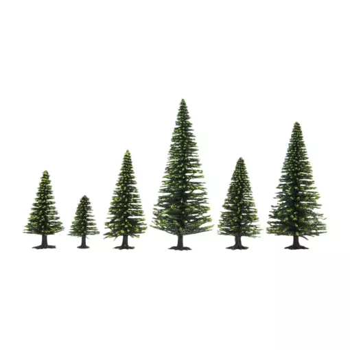 Pack de 25 sapins Noch 26825 - HO 1/87 TT 1/120 - Hauteur 50 à 140 mm