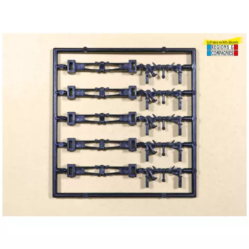 5 attelages à vis à élongation variable - Régions & Compagnies VOIA61 - HO 1/87