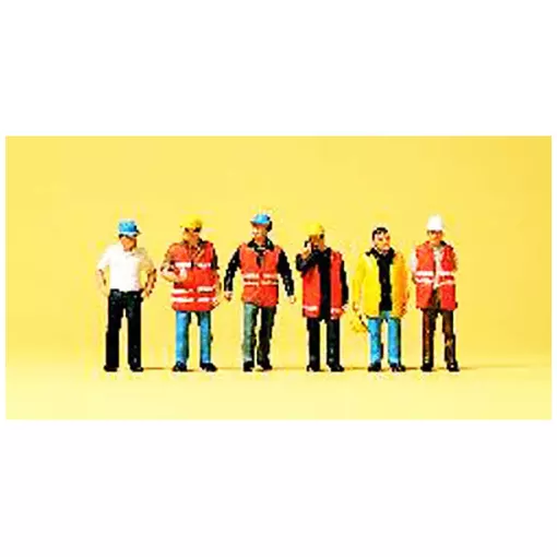 Workers wearing safety vests