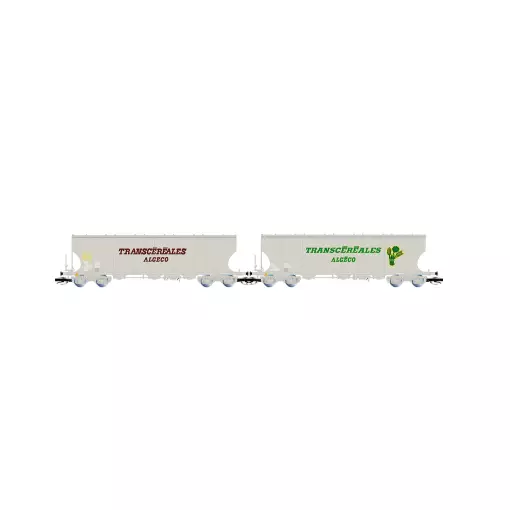 Coffret de 2 wagons-trémies céréaliers « Transcéréales – ALGECO » - Arnold HN9758 - TT 1/120 - SNCF - EP IV-V