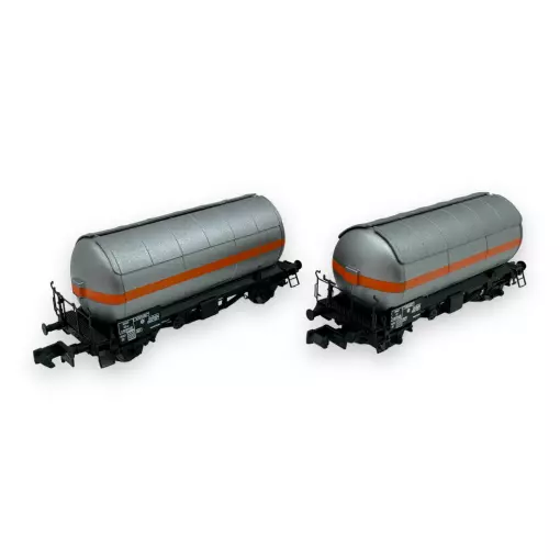 Set of 2 gas tank wagons - Arnold HN6525 - N 1/160 - SNCF - Ep III - 2R