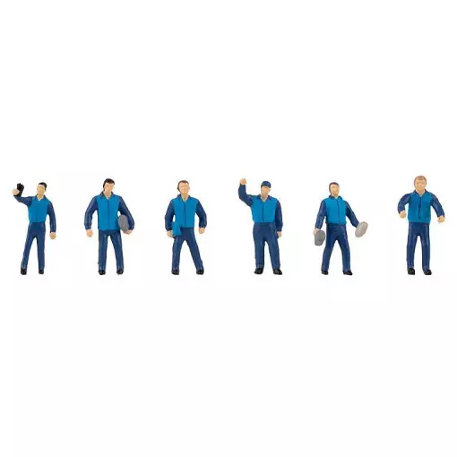 Set of 6 Hermes Faller package delivery figures 151668 - HO : 1/87