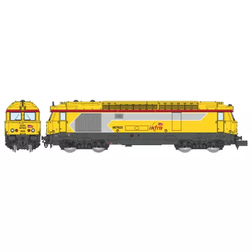Locomotive diesel BB 67623 - NEVERS livrée “INFRA” - Ree Modèles NW339 - SNCF - N 1/160 - EP. VI - Analogique - 2R