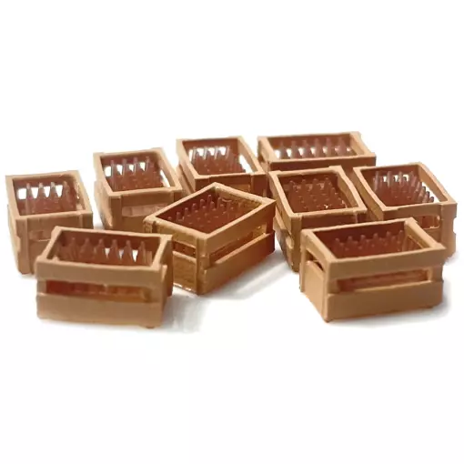 Caisses en bois avec bouteilles - 87TRAIN 221048 - HO 1/87