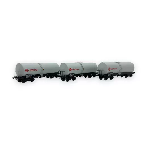 Set de 3 wagons citernes FAUVET-GIREL "ERMEWA" Ree Modèles WB-658 - HO 1/87 - SNCF - Ep V - 2R