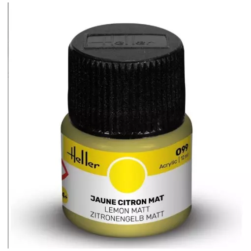 Peinture Acrylique 099 - Jaune Citron Mat - Heller 9099 - 12ML