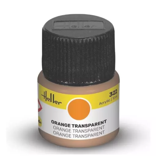 Peinture Acrylique 322 - Orange Transparent - Heller 9322 - 12ML