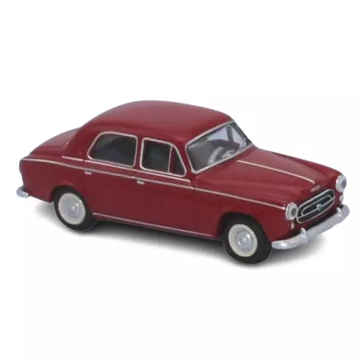 Voiture Peugeot 403 limousine 8cv 1959 rouge rubis - Sai 6204 - HO 1/87
