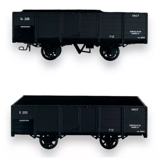 Set 2 wagons tombereaux - Ree Modèles VM-034 - HO 1/87 - SNCF/CFD - Ep III - 2R