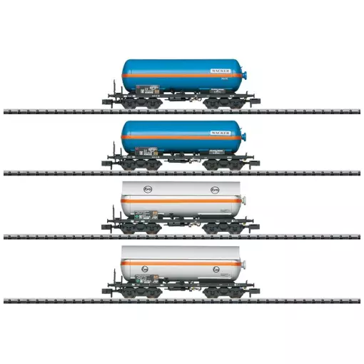 Set di 4 carri cisterna MINITRIX 15538 - DB - N 1/160 - EP IV
