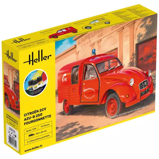 Starter Kit Citroën 2 CV fourgonette AK250 - Heller 58701 - 1/24 