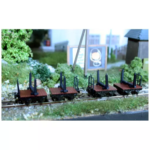 [Junior] Lot de 4 wagons Allemands de train de tranchées Minitrains 5109 - HOe : 1/87