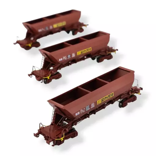 Set de 3 Wagons Trémies EX - REE MODÈLES NW-269 - N 1/160 - SNCF - EP V - DC