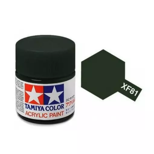 Peinture acrylique en pot - Vert Foncé Mat XF81 - Tamiya 81781 - 10ml