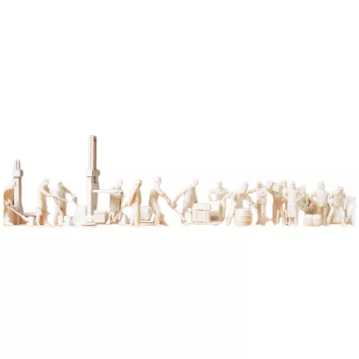 A l'entrepôt 21 personnages à peindre - Preiser 16348 - HO 1/87