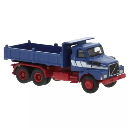 Camion benne Volvo N10 Brekina 85652 - HO : 1/87 - livrée bleu / rouge