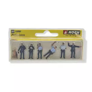 Set of 6 police officers with a dog Noch 15091 - HO 1:87 image N°2