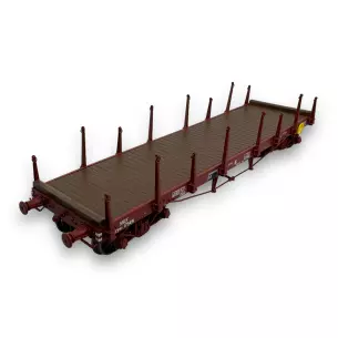 Wagon plat TP Brun à Ranchers courts et longs REE Modeles WB549 SNCF - HO 1/87