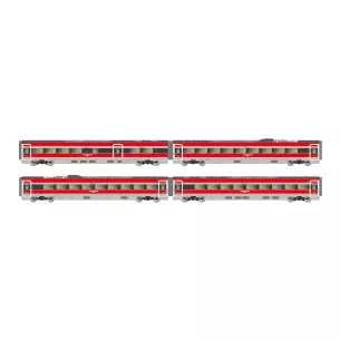 Coffret 4 voitures intermédiaires du TGV "Frecciarossa 1000" - Arnold HN3512 - N 1/160 - FS - EP VI