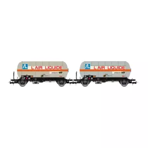 Coffret de 2 Wagons Gaziers Air Liquide - JOUEF HJ6287 - HO 1/87 - SNCF - EP IV