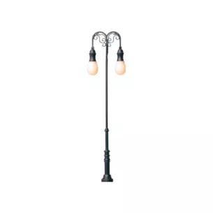 Lampadaire de parc à 2 mâts Brawa 84036 - HO 1/87 - LED - hauteur 100 mm