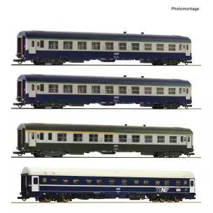 Coffret de 4 voitures du train "Arlberg-Express" - Roco 6200080 - SNCF - HO 1/87 - EP. IV - 2R