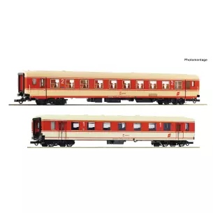 Coffret de 2 voitures du train "Arlberg-Express" - Roco 6200078 - ÖBB - HO 1/87 - EP. IV - 2R