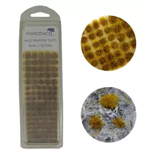 Touffes d'herbe de prairies 6 mm - WWScenics W3T-WM6 - HO 1/87
