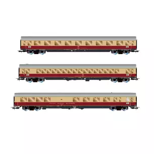 Coffret de 3 voitures voyageurs « TEE Bavaria » - Rivarossi HR4373 - HO : 1/87 - DB - Ep IV - 2R