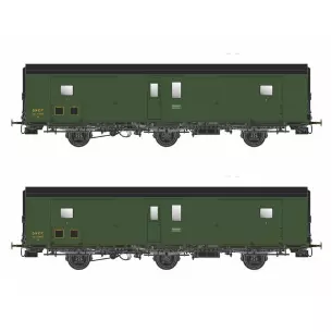Set de 2 fourgons Dqd²m PLM 3 essieux métallisés - Models World MW 102 - HO 1/87 - SNCF - Ep IIIb - 2R