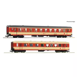 Coffret de 2 voitures voyageurs du train "Arlberg-Express" - ROCO 6200079 - ÖBB - HO 1/87 - EP. IV - 2R