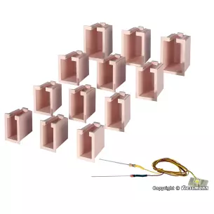 Set of 12 LED house lights Viessmann 6005 - HO 1/87 - 4 different sizes image N°2