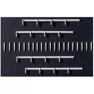 1 Meter Leitplanken und 60 Pfosten NOCH 60511 HO 1/87 image N°2