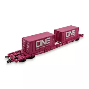 Wagon porte-conteneurs S7B ONE Touax - Jouef 6261 - HO 1/87
