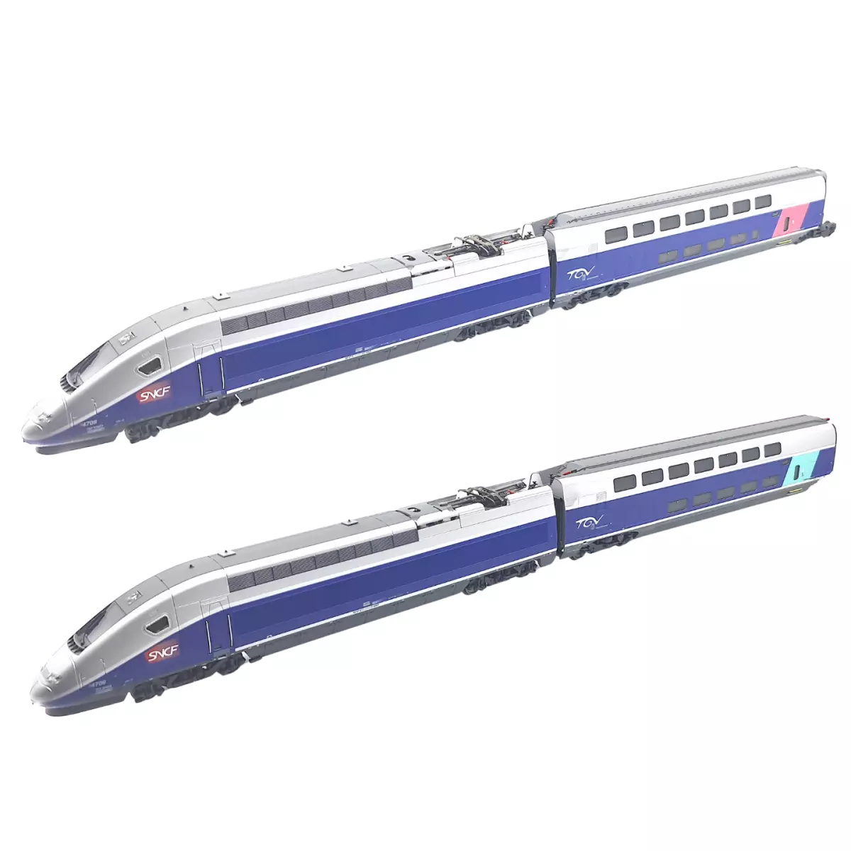 Set of 4 TGV EuroDuplex Trix 22381 - HO 1/87 - SNCF - EP VI