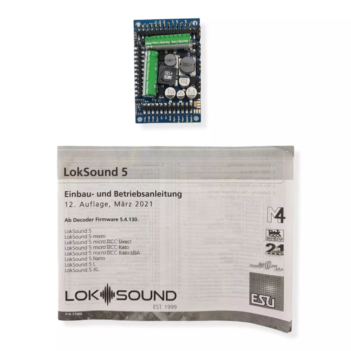 LokSound V5 XL Esu 58515 sound decoder - Channel 1 gear - DCC  MM  SX   M4 | Jura Modélisme