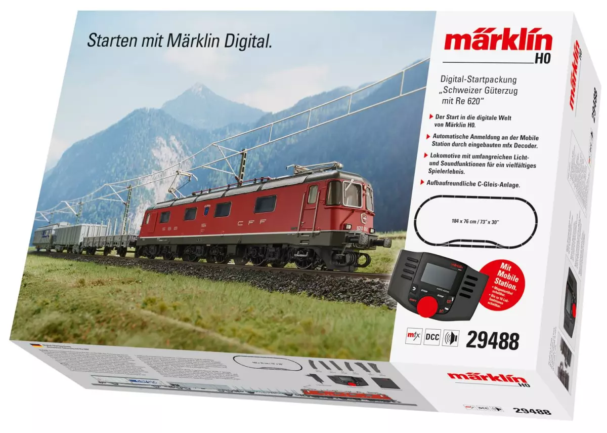 Digital starter set Freight Train Re620 MARKLIN 29488 SBB HO 1 87 Jura Modelisme