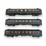 Set di 3 carrozze A7/2 x B8 ex-PLM REE Metallic VB456 - HO 1/87 - SNCF