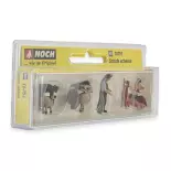 Pack of 4 figures shearing 2 sheep NOCH 15751 - HO : 1/87th