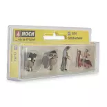 Pack von 4 Figuren, die 2 Schafe scheren NOCH 15751 - HO: 1/87