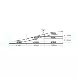 Binario G1, diritto, 230 mm - ROCO 42510 - HO 1/87 - Codice 83 [LINEA ROCO]