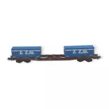 Wagon porte-conteneurs S70 "T.T.S." JOUEF 6259 | SNCF | HO 1/87