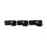 Set of 3 FAUVET-GIREL "SIMOTRA / ALGECO-TOTAL" tank wagons - Ree Models WB-664 - HO 1/87 - SNCF - Ep III - 2R